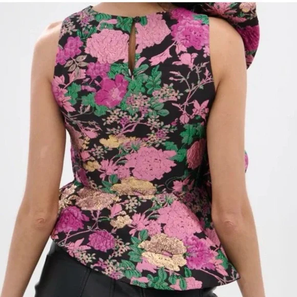 Floral Ruffle Women's Top - Picture 3 of 4